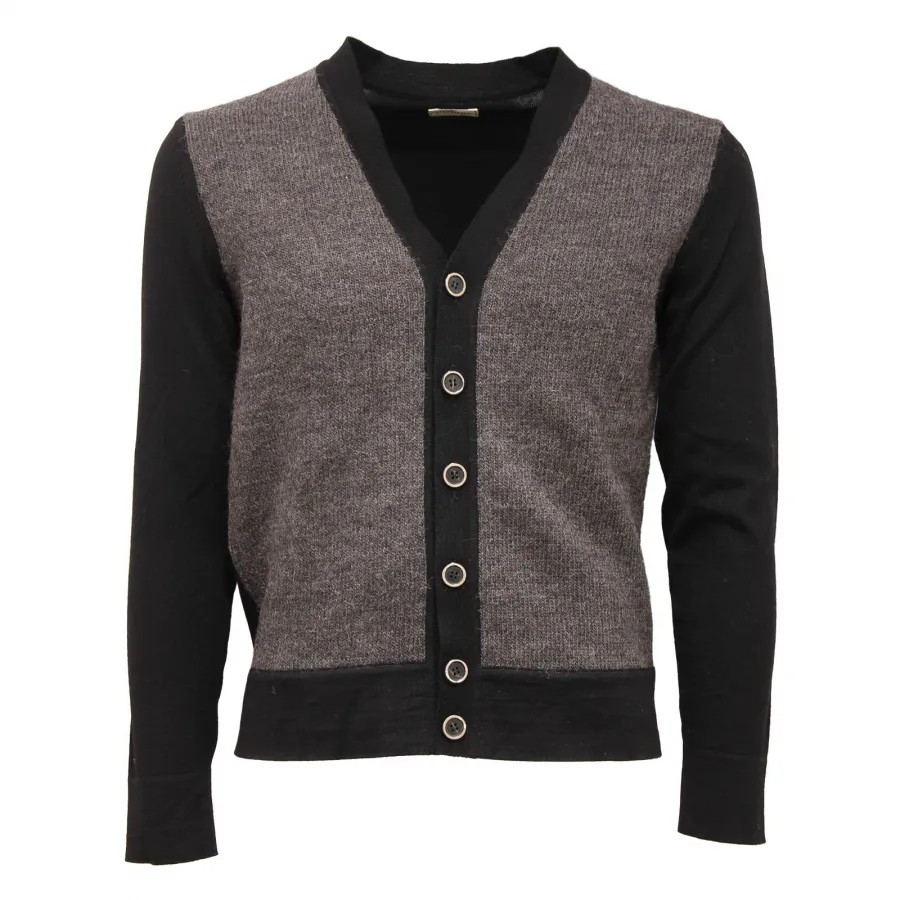 3989AP cardigan uomo  OBVIOUS man sweater SLIM  black/grey