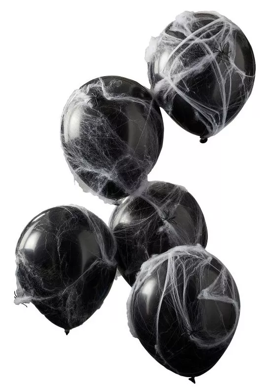 5 palloncini con ragnatela di Halloween