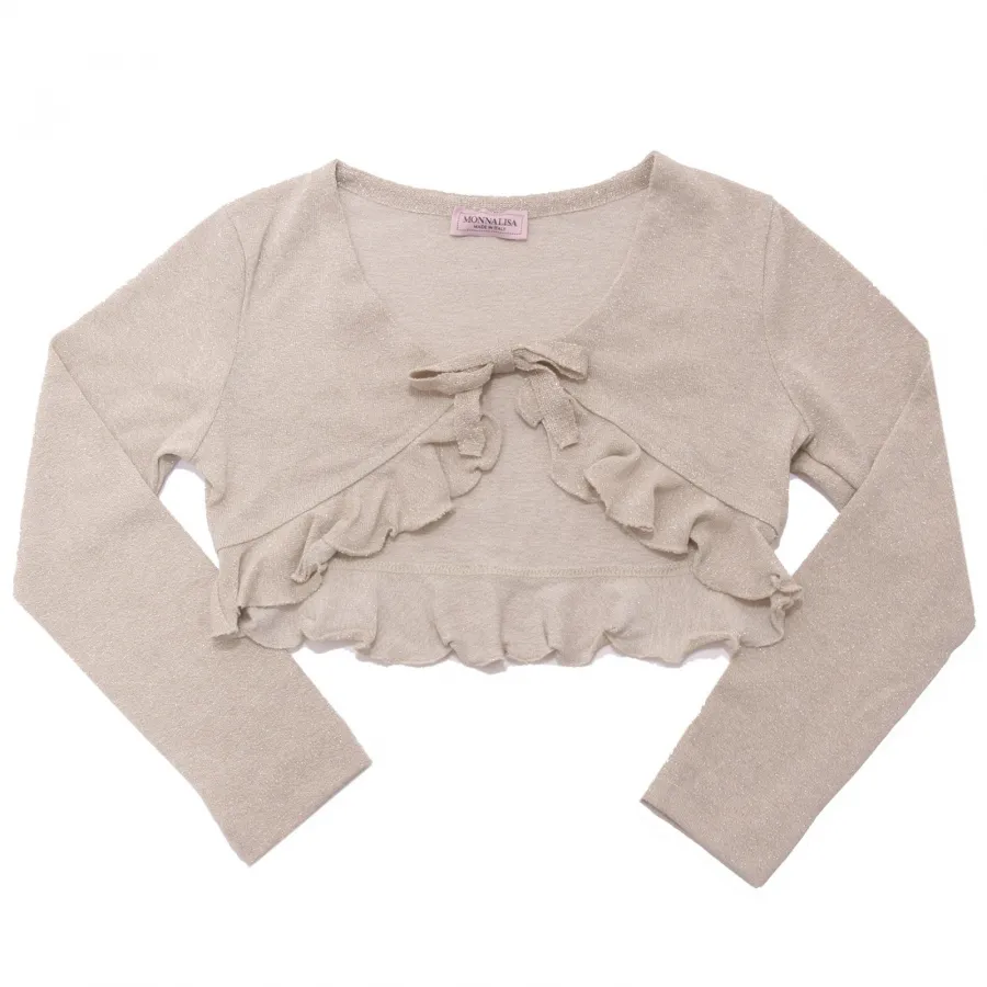 8330AD cardigan bimba girl MONNALISA gold lurex sweater kids