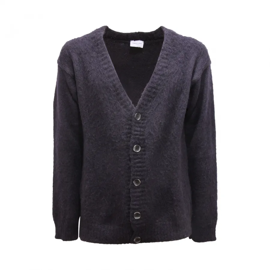 8665AV CARDIGAN UOMO FAMILY FIRST MILANO MAN WOOL BLEND SWEATER BLUE
