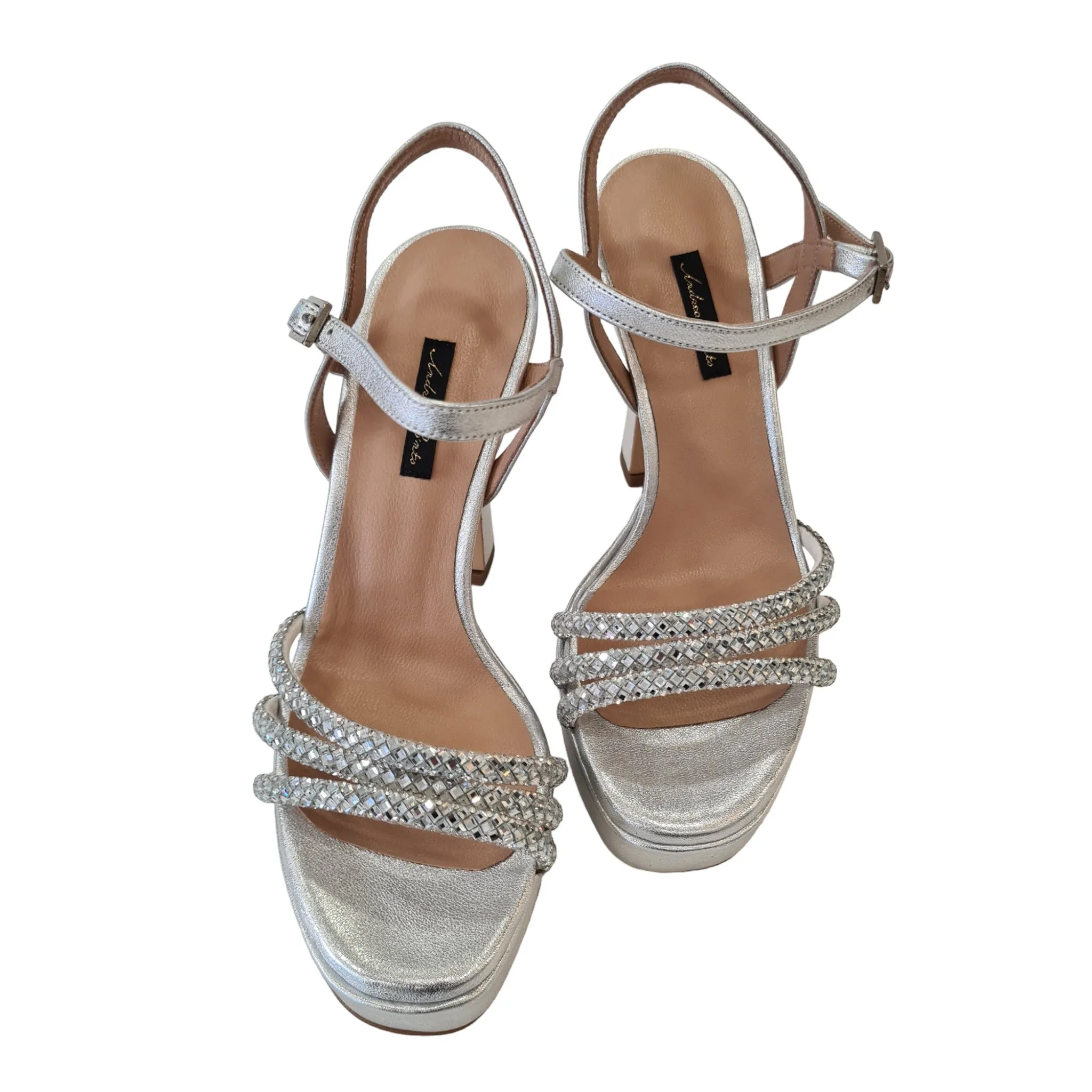 Andrea Pinto Sandalo Donna  Argento fascia strass Cristallo Rif.461