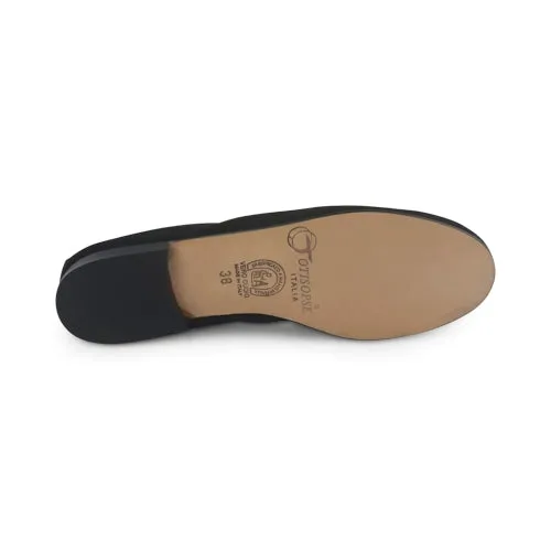 Ballerine nere in camoscio