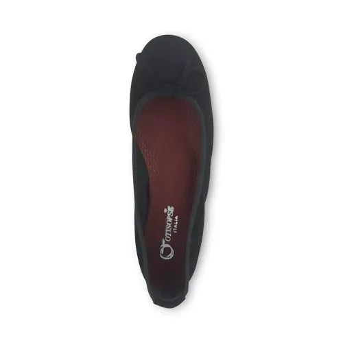 Ballerine nere in camoscio