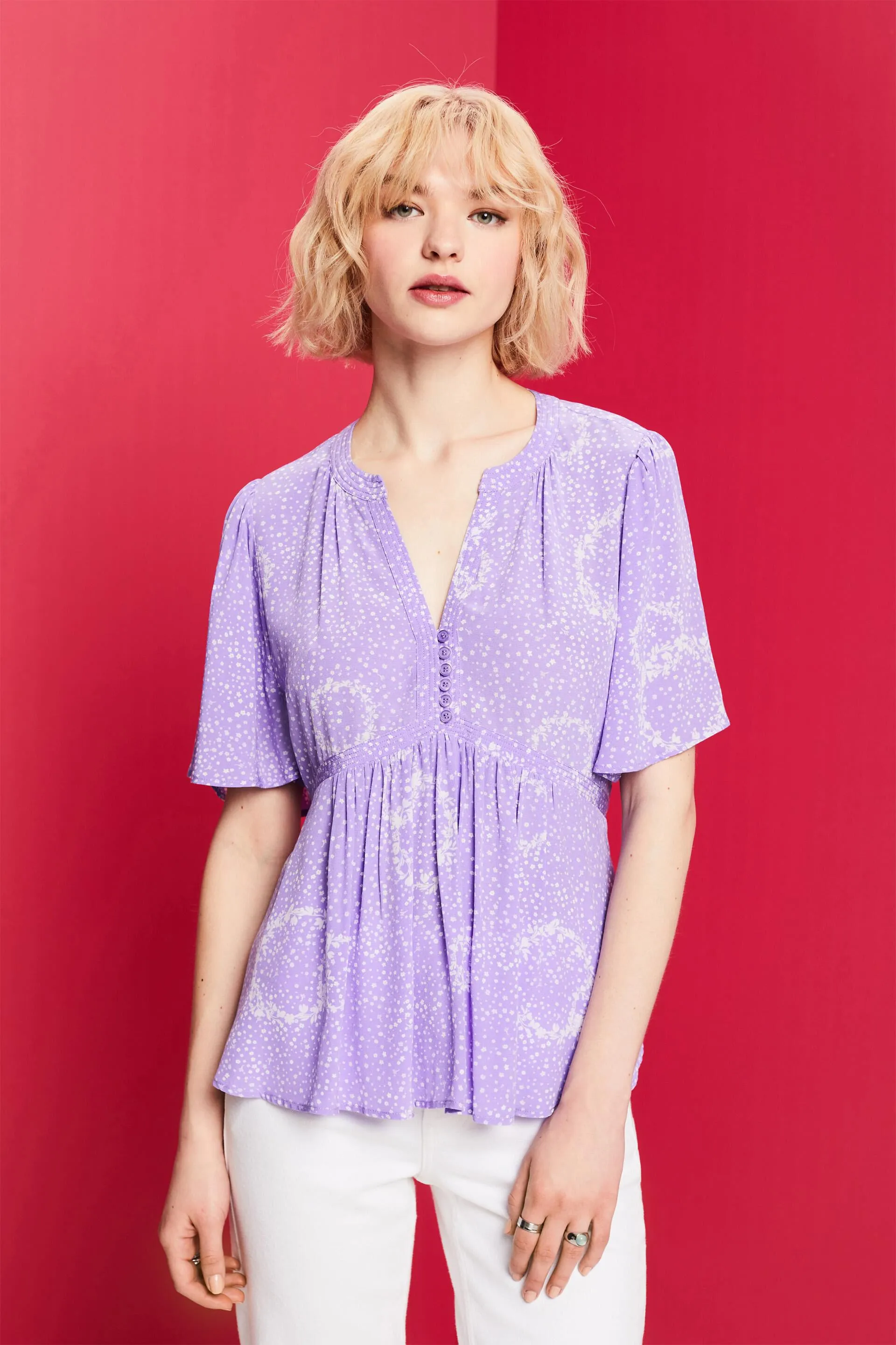 Blusa con stampa da allacciare sulla schiena