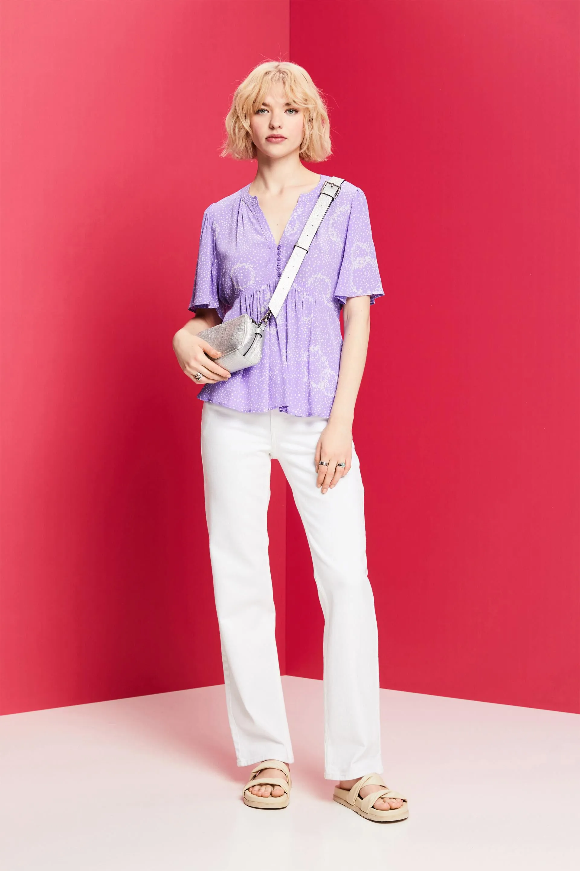 Blusa con stampa da allacciare sulla schiena