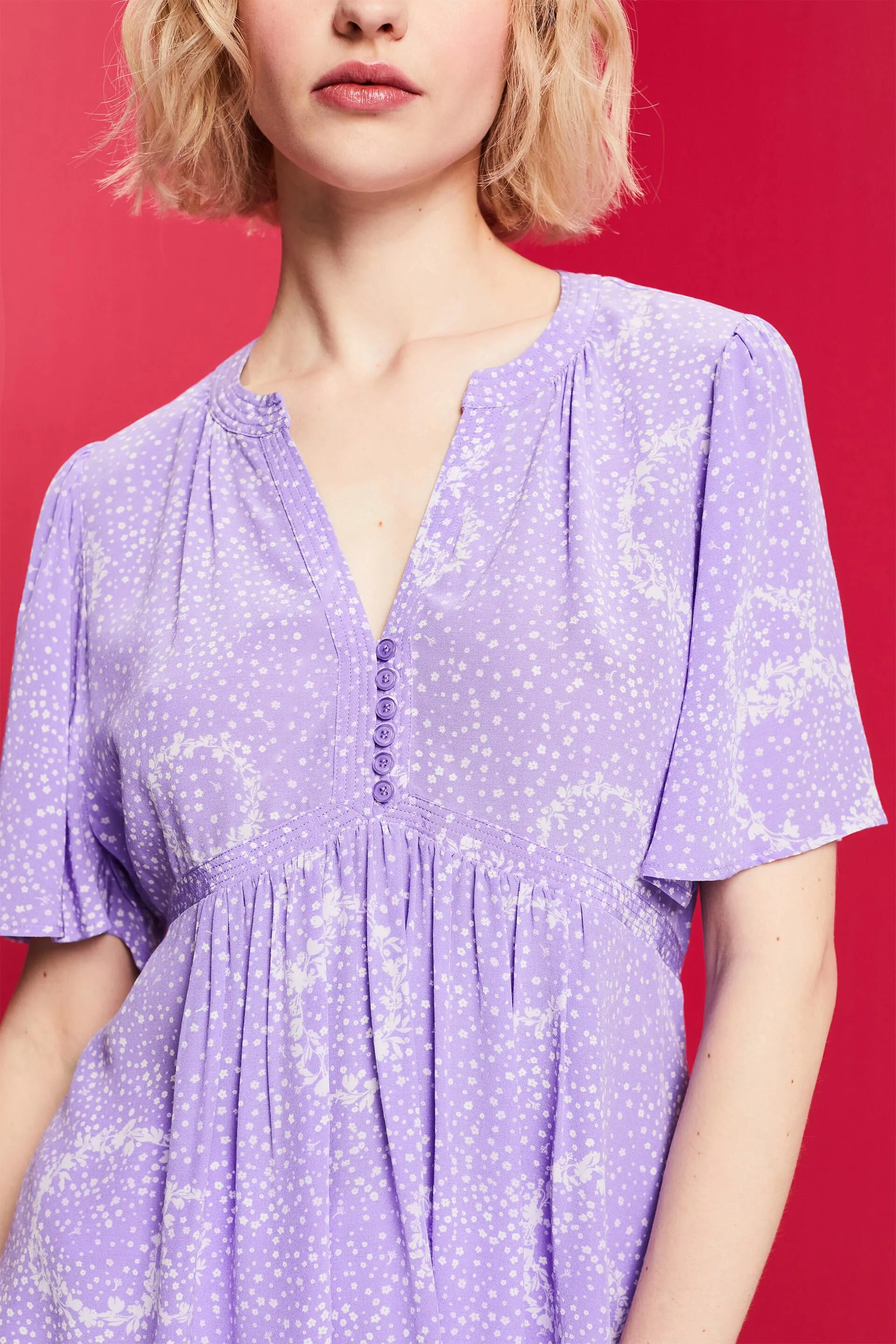 Blusa con stampa da allacciare sulla schiena