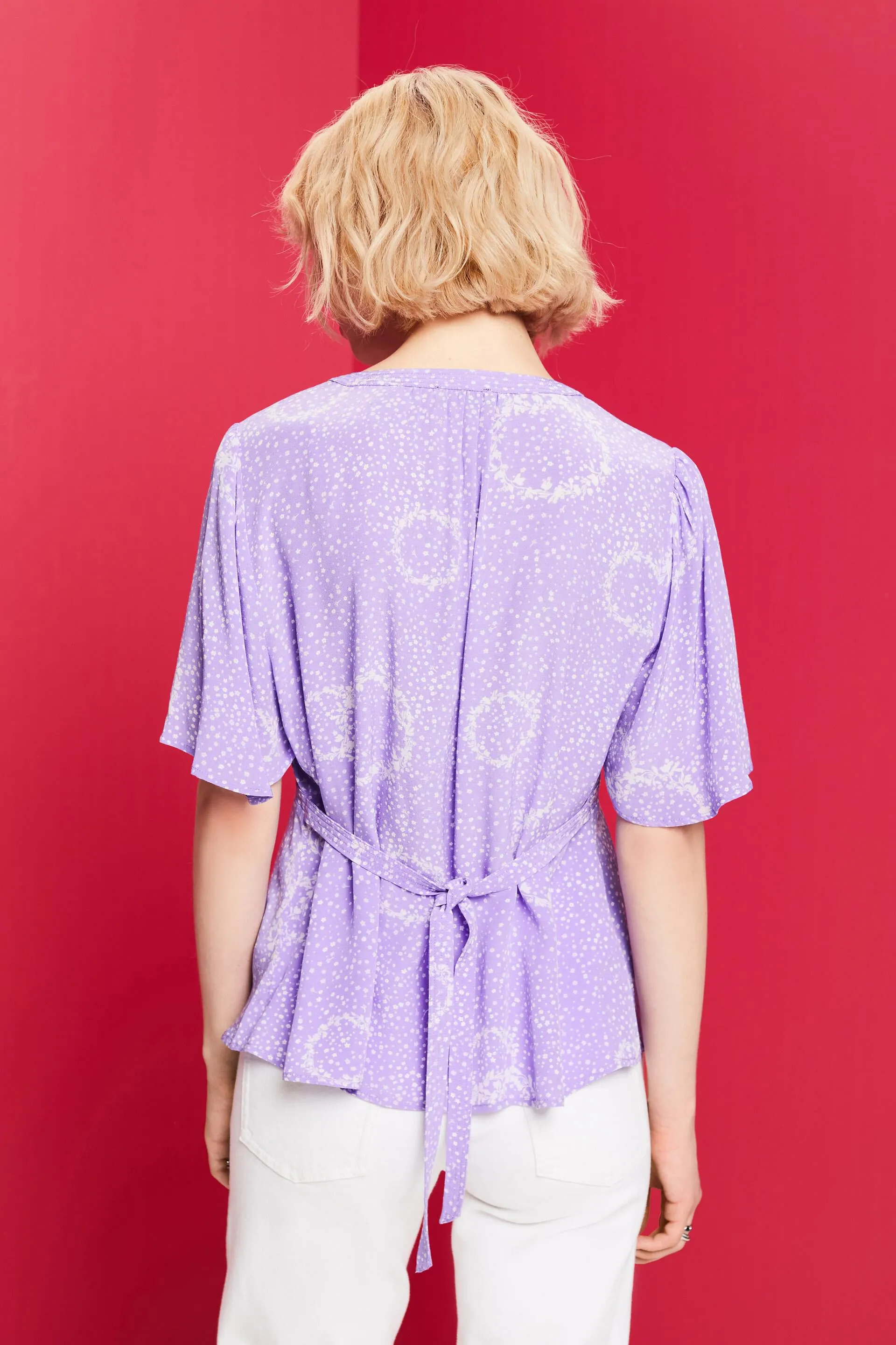 Blusa con stampa da allacciare sulla schiena