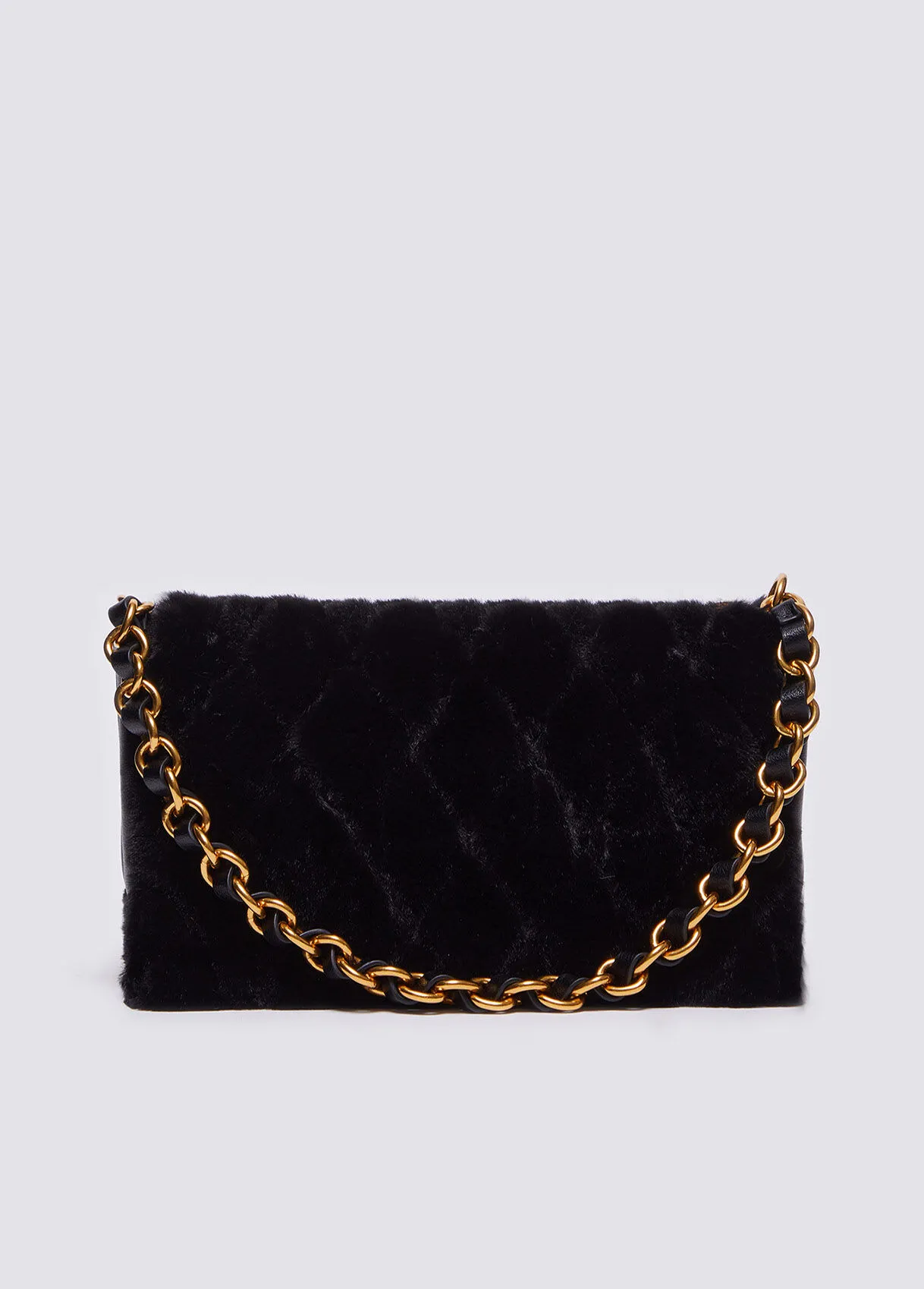 Borsa a mano in pelliccia sintetica