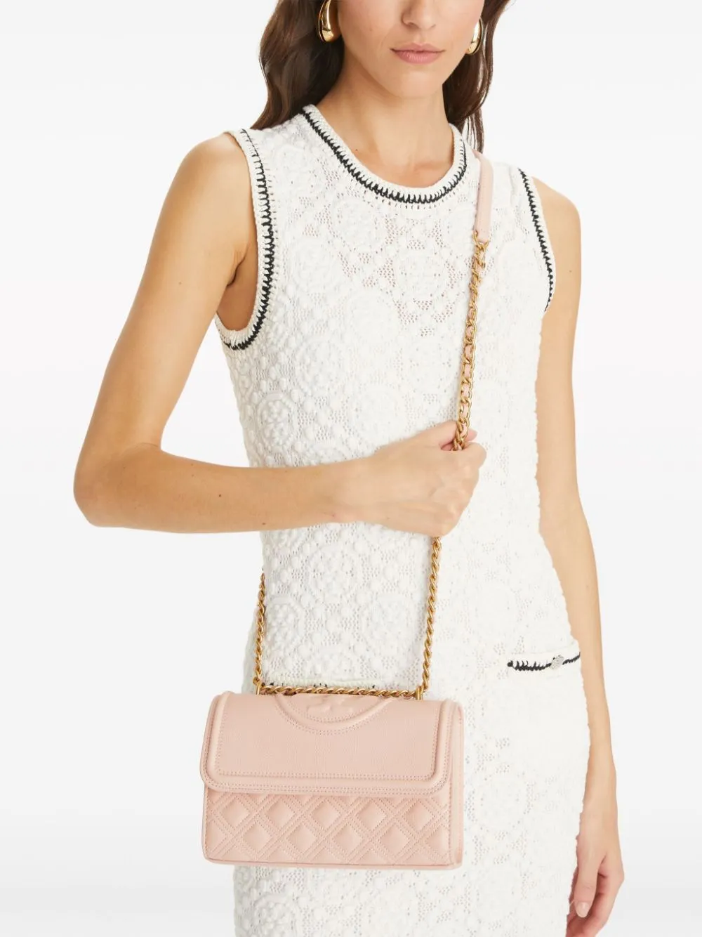 Borsa a spalla Fleming in beige Tory Burch - donna