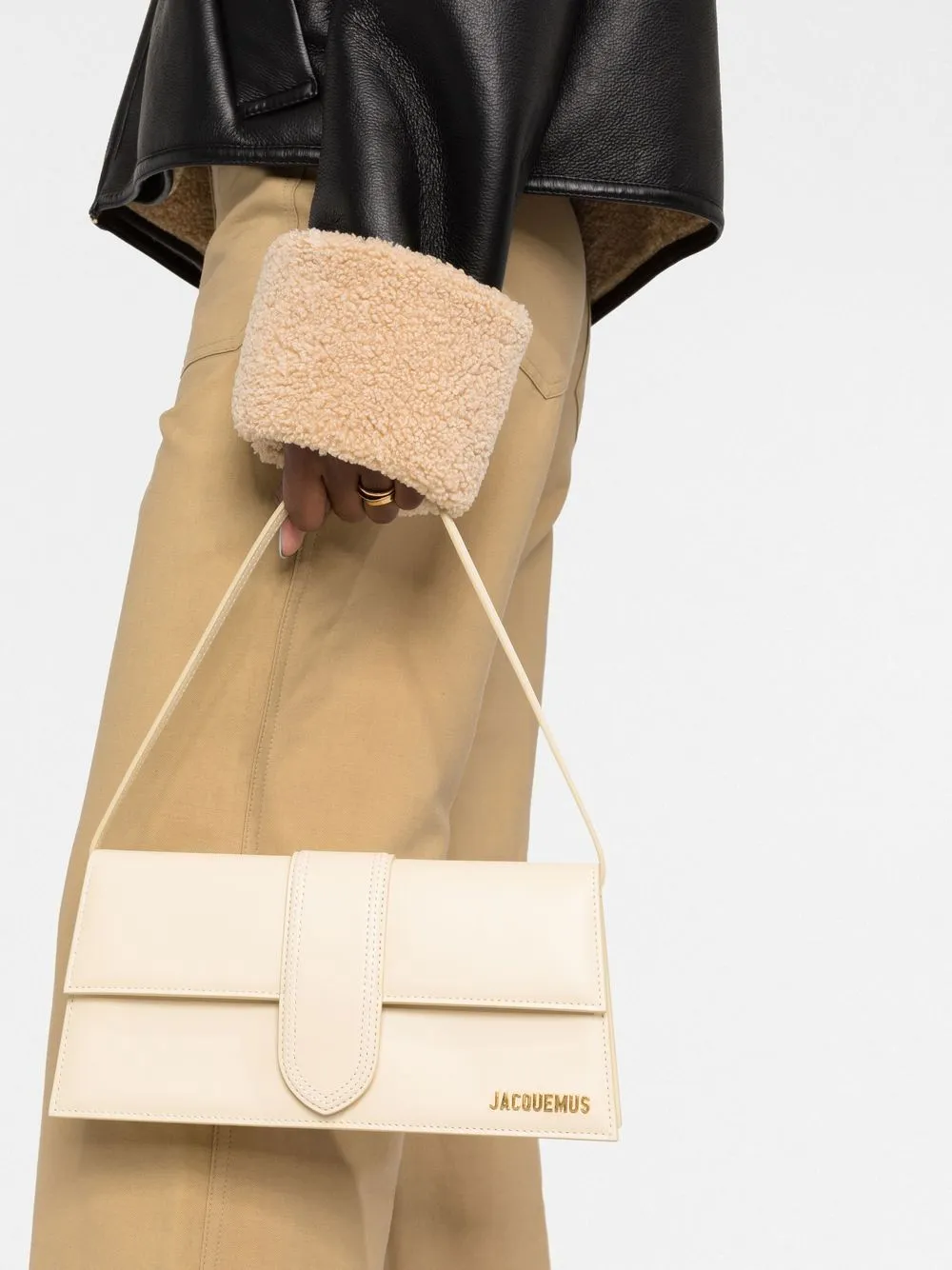 Borsa a spalla le bambino long Jacquemus in ecrù - donna
