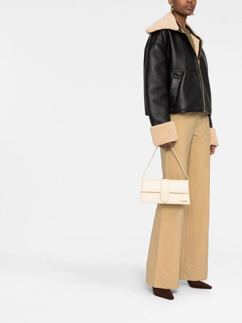 Borsa a spalla le bambino long Jacquemus in ecrù - donna