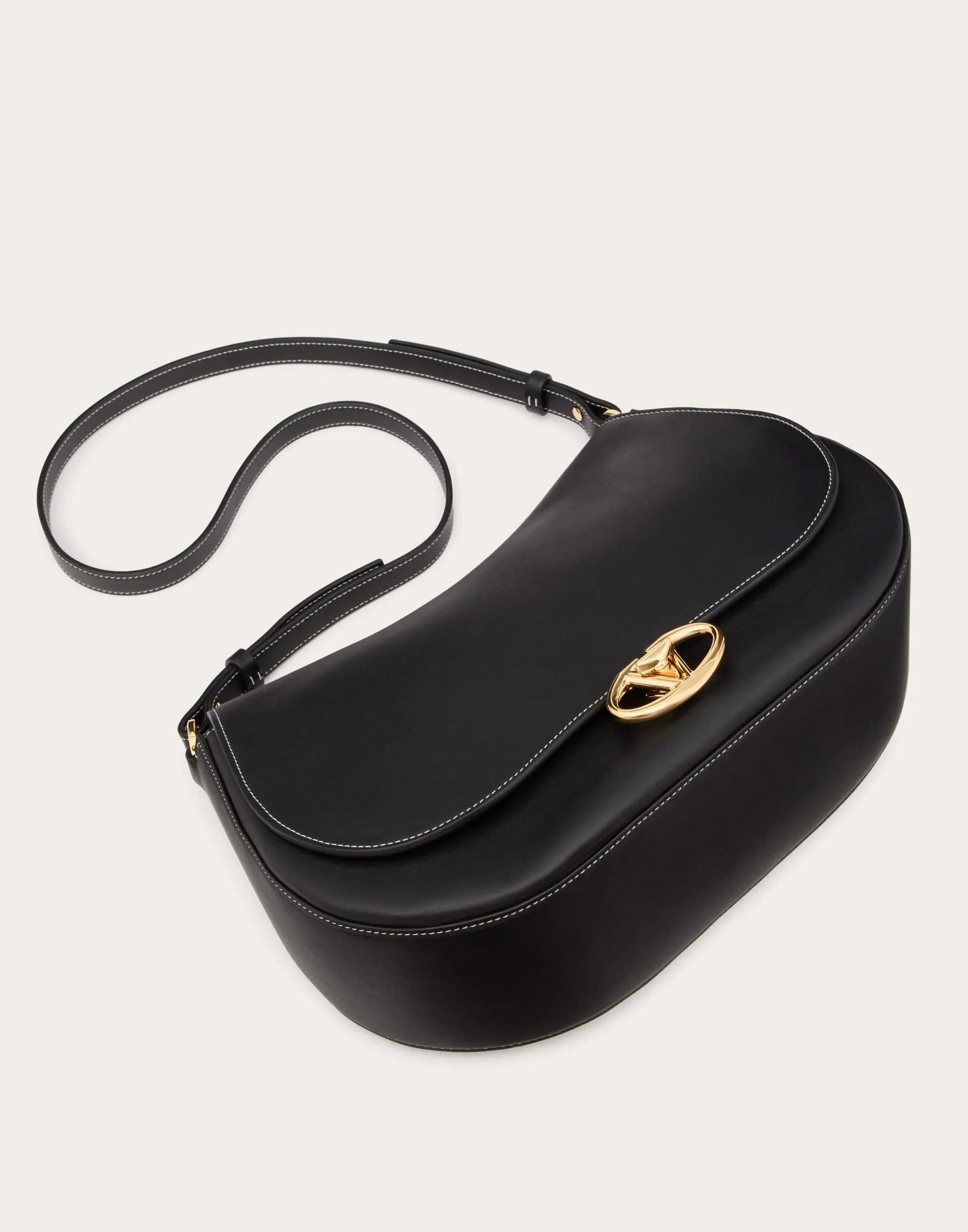BORSA A SPALLA MEDIA VALENTINO GARAVANI OHVAL IN VITELLO NAPPATO
