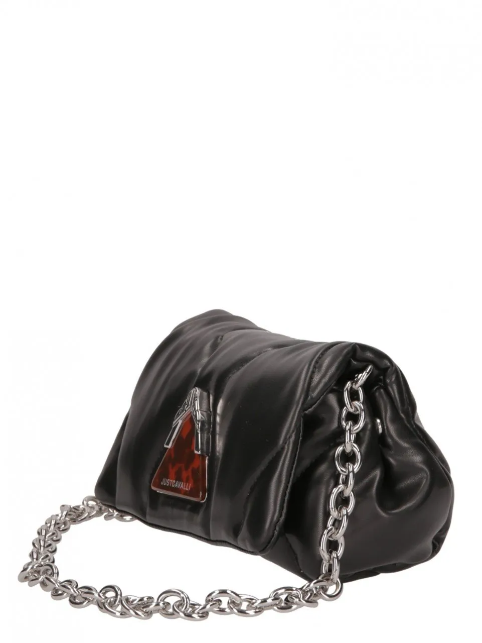 Borsa a spalla piccola trapuntata con logo Black