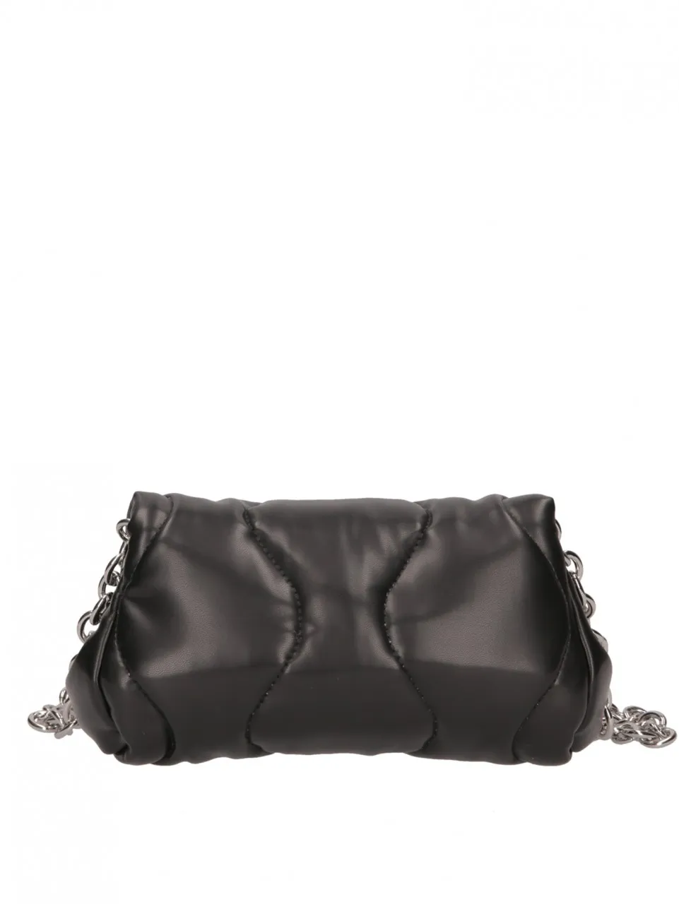 Borsa a spalla piccola trapuntata con logo Black