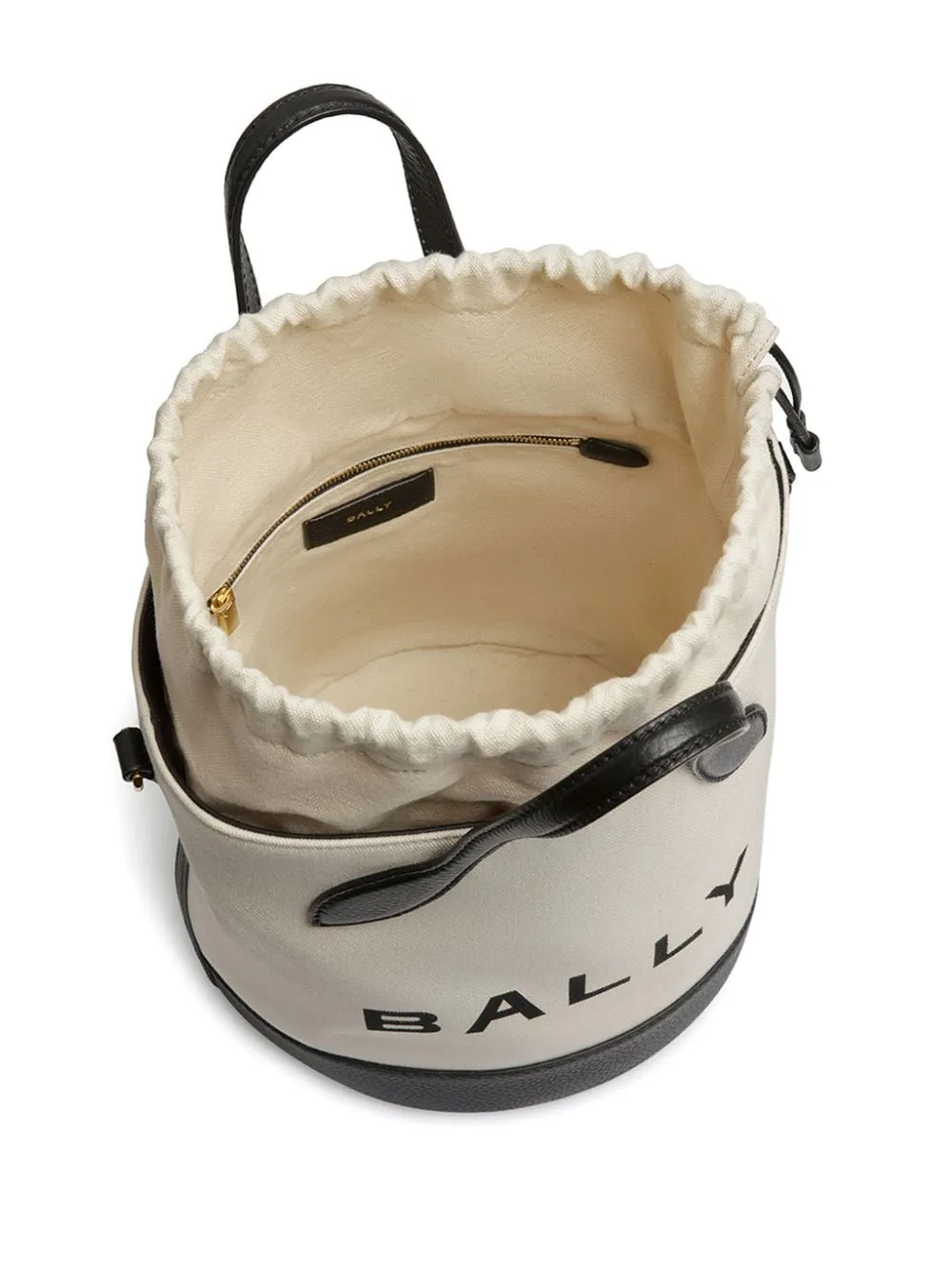 Borsa tote con logo in beige e nero - donna