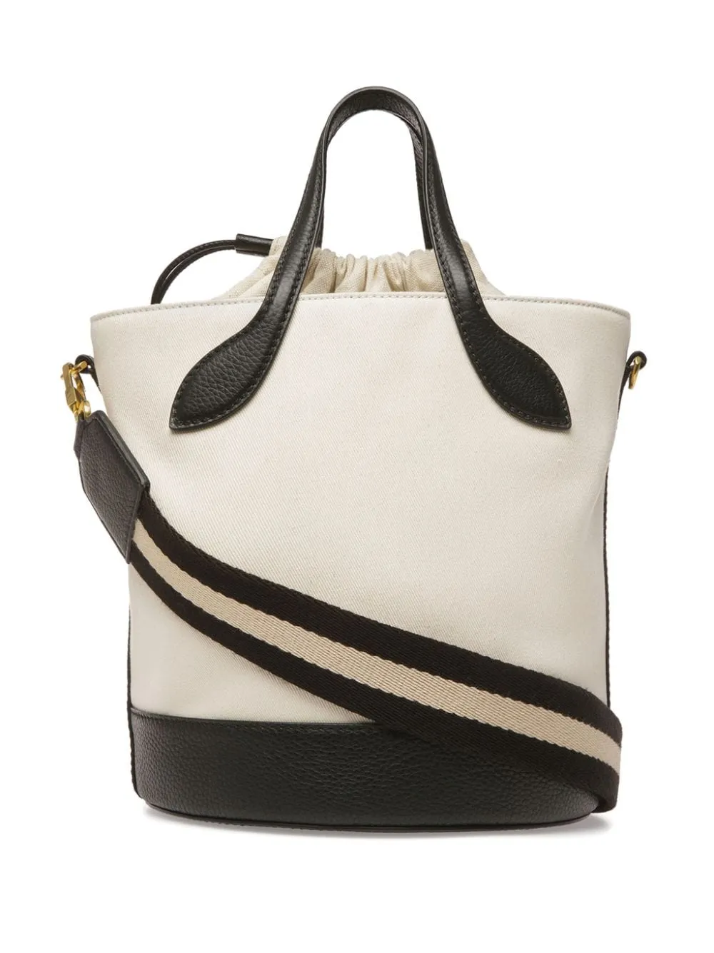 Borsa tote con logo in beige e nero - donna
