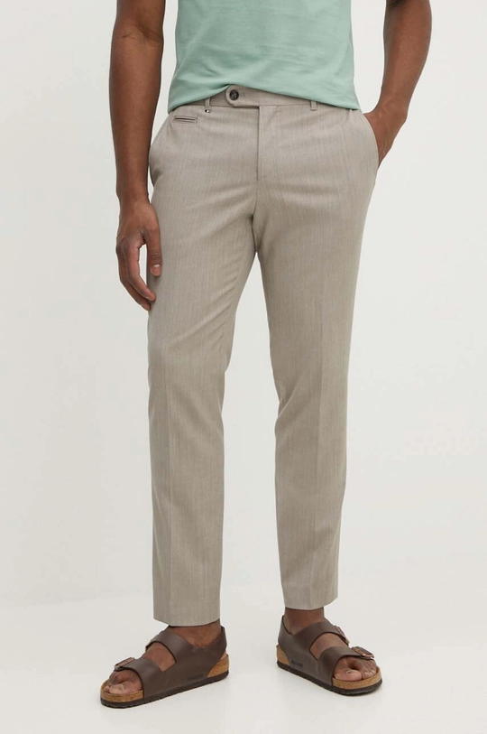 BOSS pantaloni in misto lana