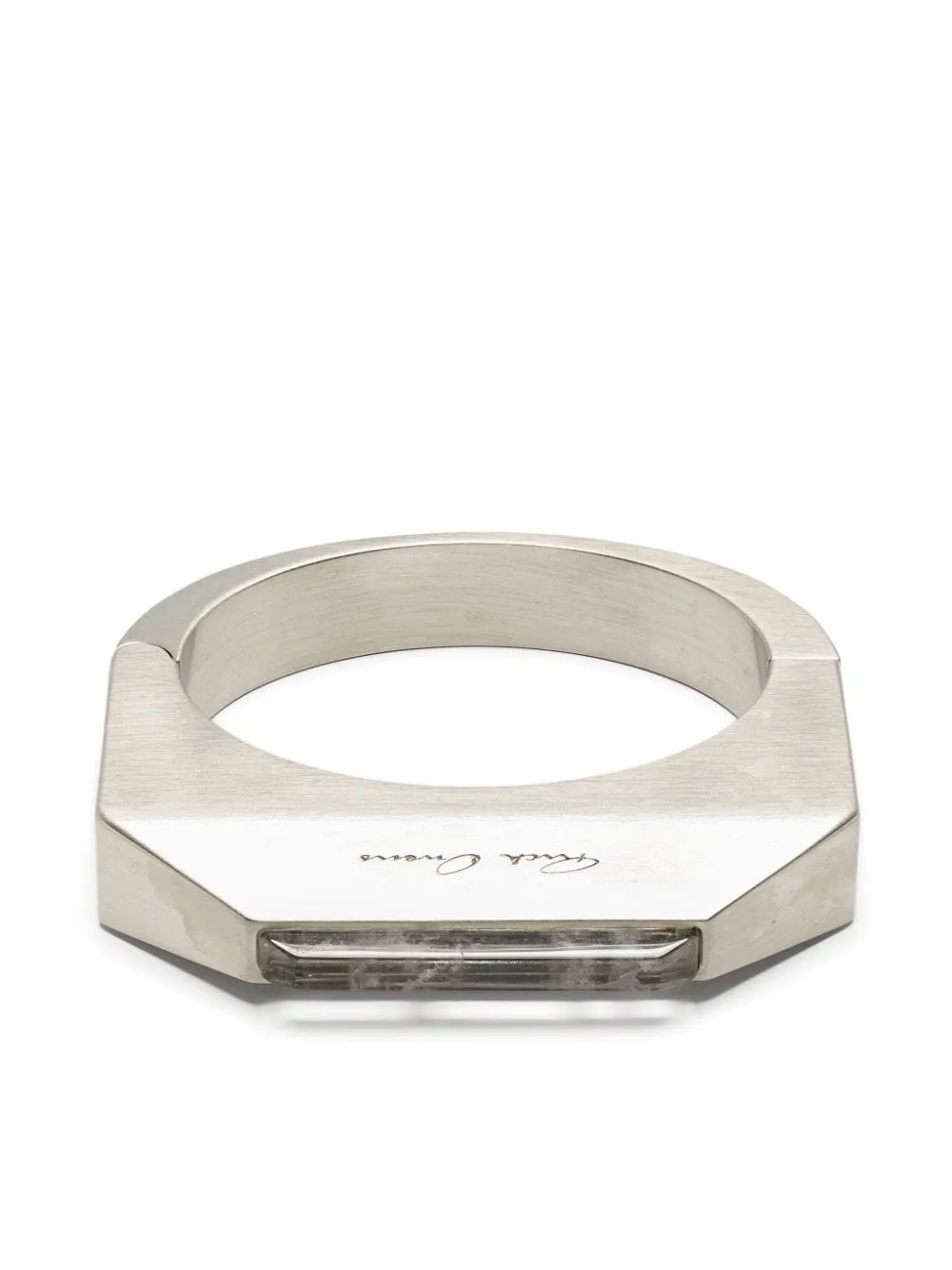 Bracciale rigido con cristalli in argento - uomo