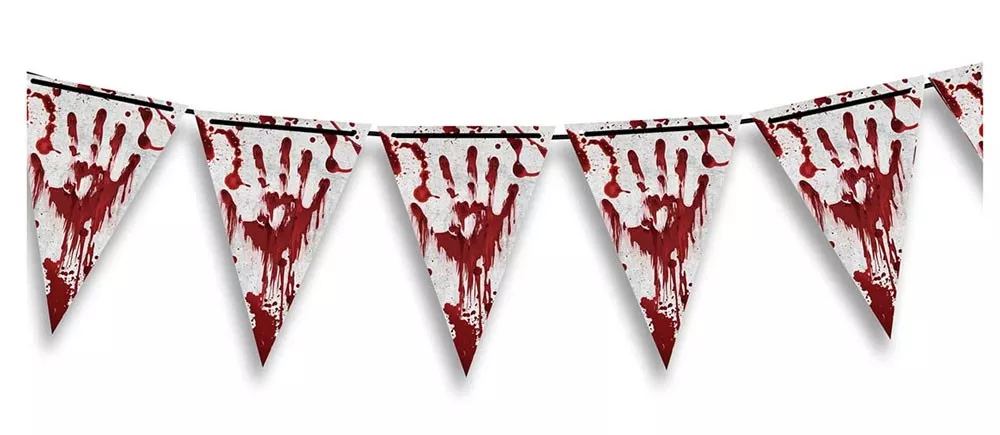 Bunting di Halloween con mani insanguinate 3m