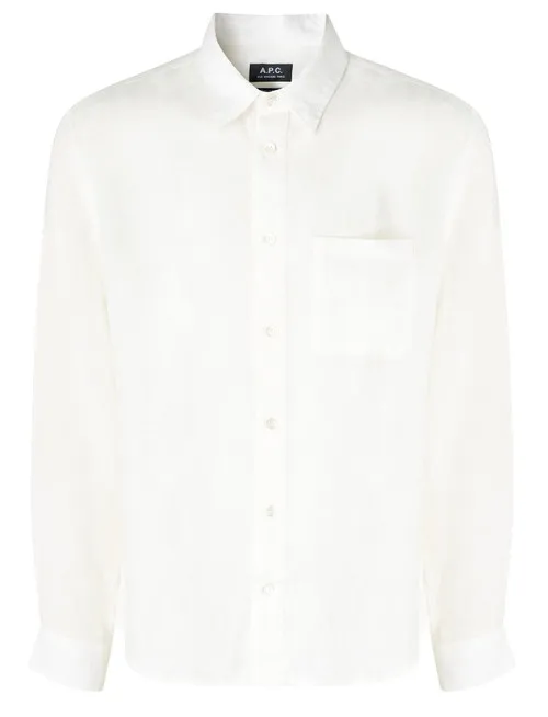 Camicia A.P.C. Cassel in lino bianco