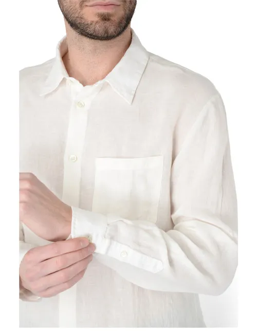 Camicia A.P.C. Cassel in lino bianco