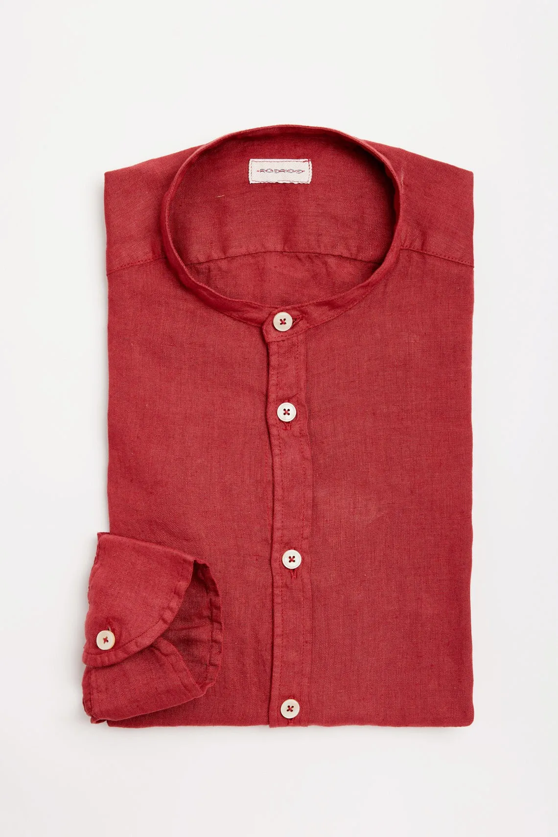 CAMICIA COLLO COREANO LINO GERANIO