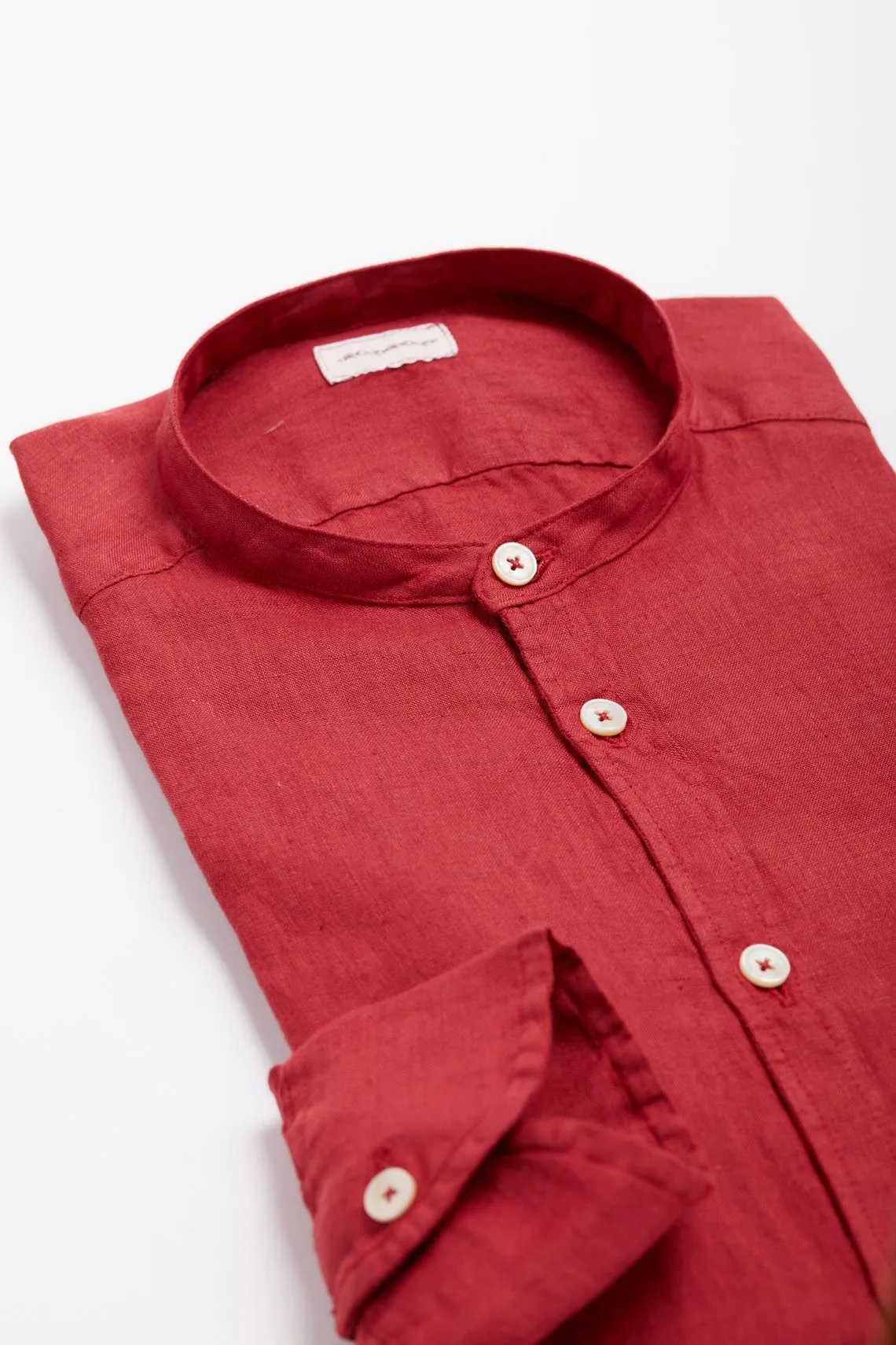 CAMICIA COLLO COREANO LINO GERANIO