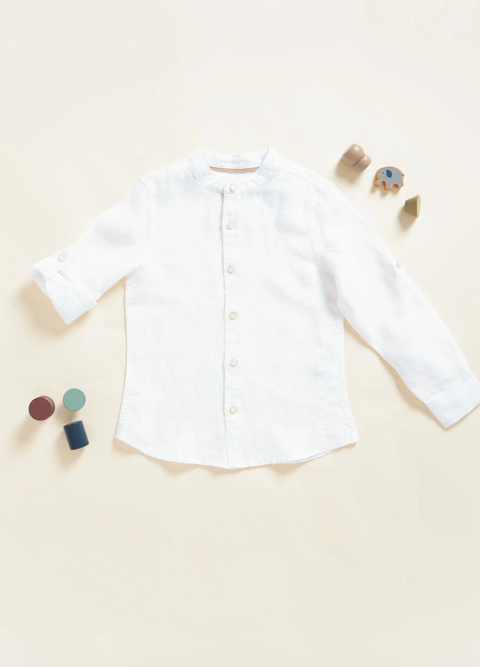 Camicia coreana in puro lino IANA