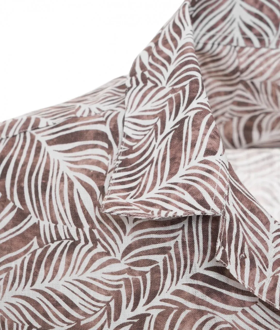 Camicia in lino marrone marrone
