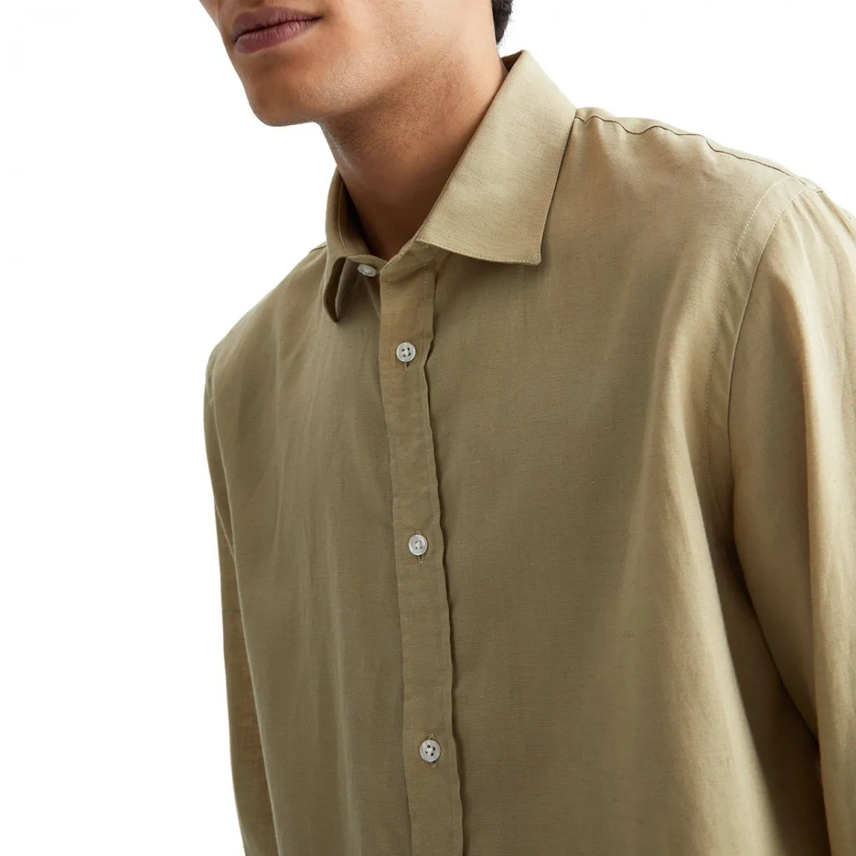 Camicia In Lino Regular Fit Longlinen