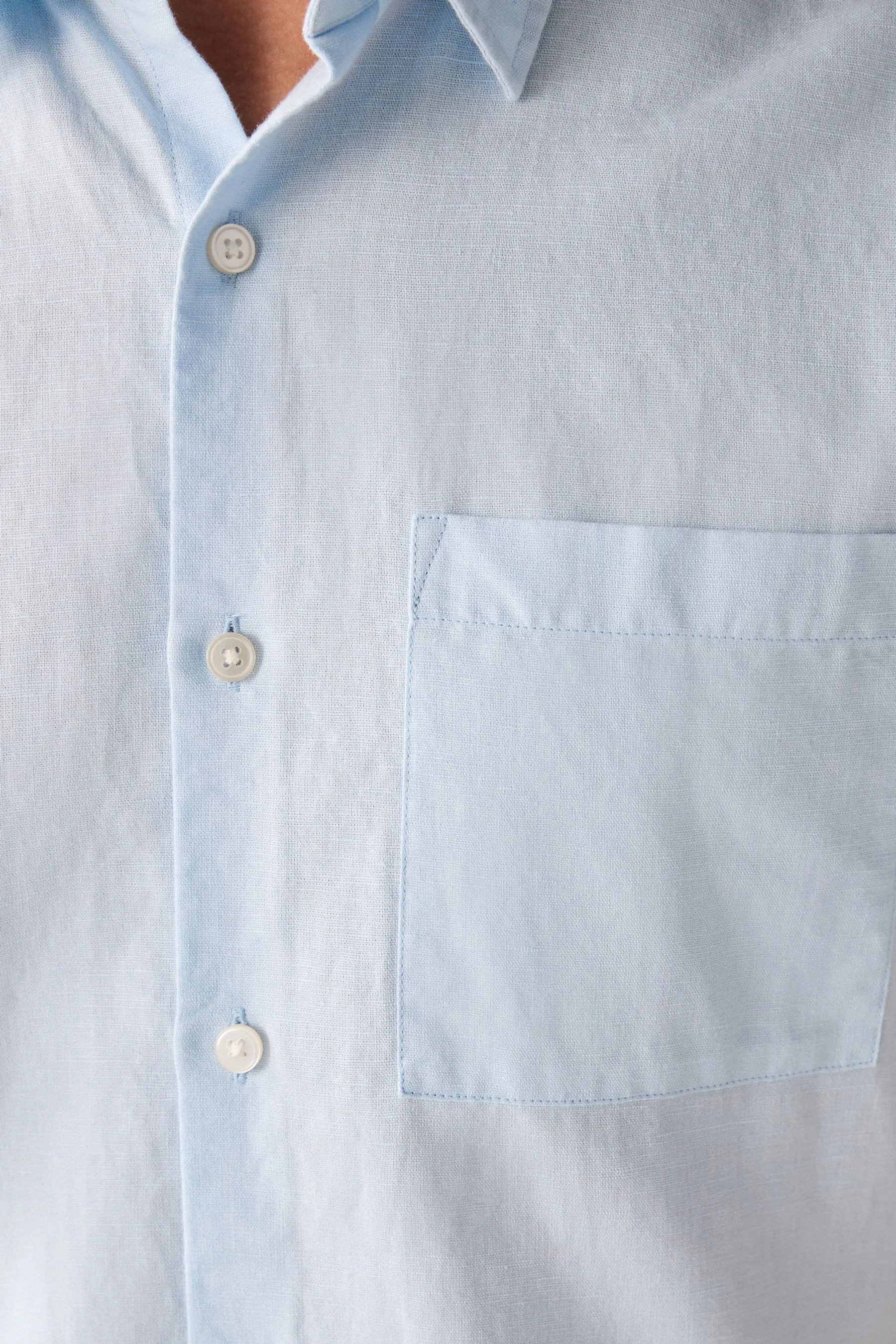 Camicia in misto lino a maniche corte