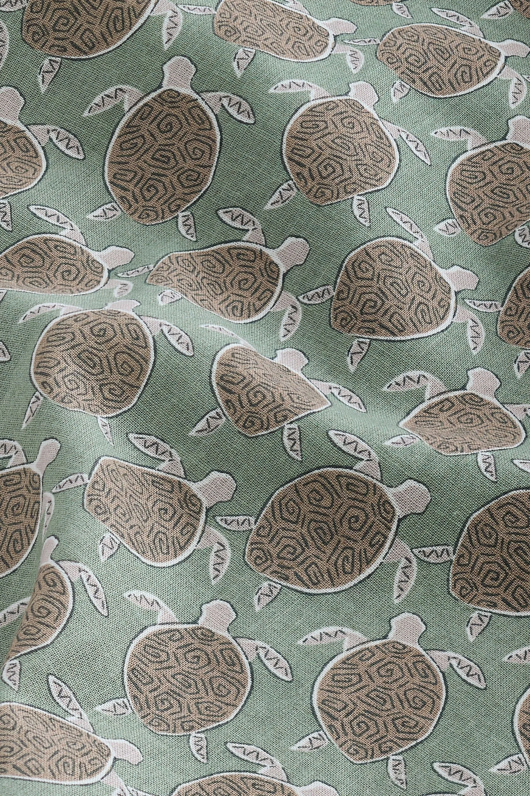 Camicia in misto lino con Manica corta stampata