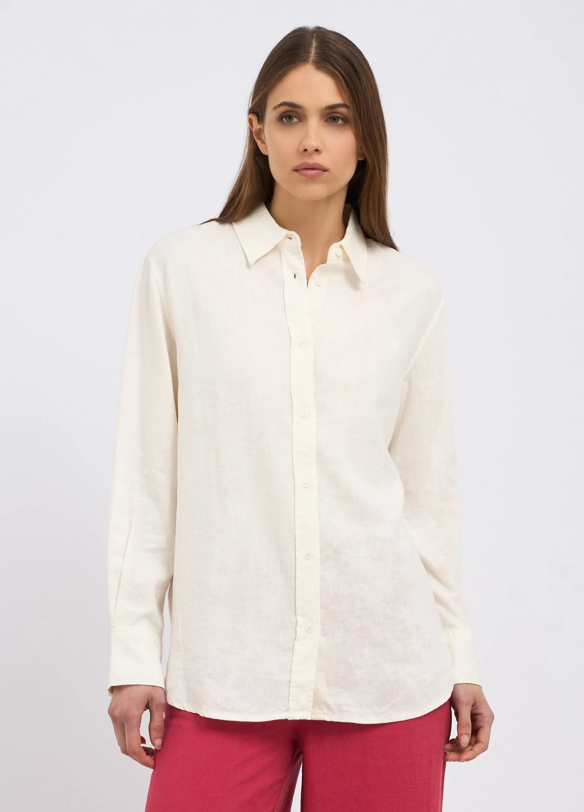 Camicia in misto lino donna