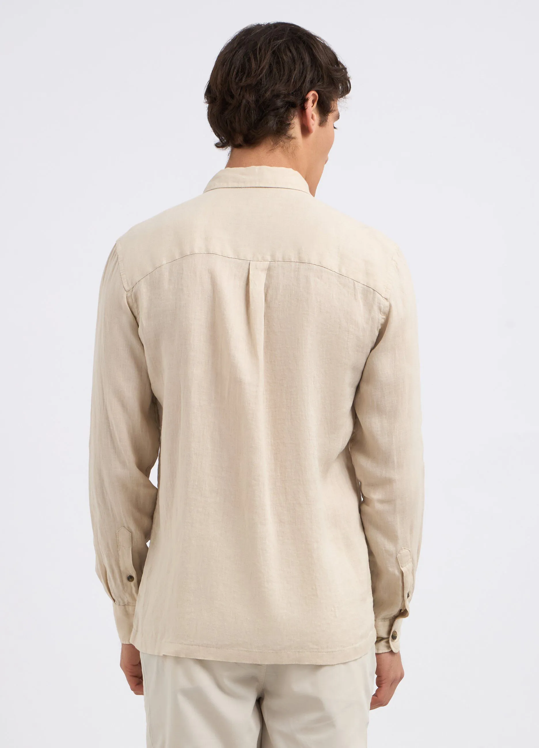 Camicia in puro lino con taschini uomo