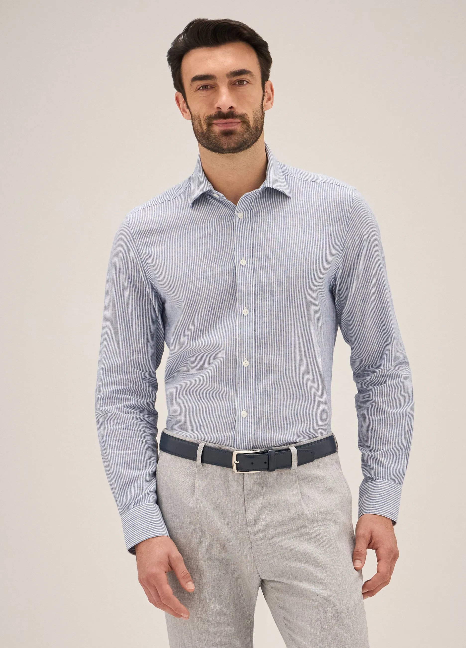 Camicia Rumford in misto lino uomo