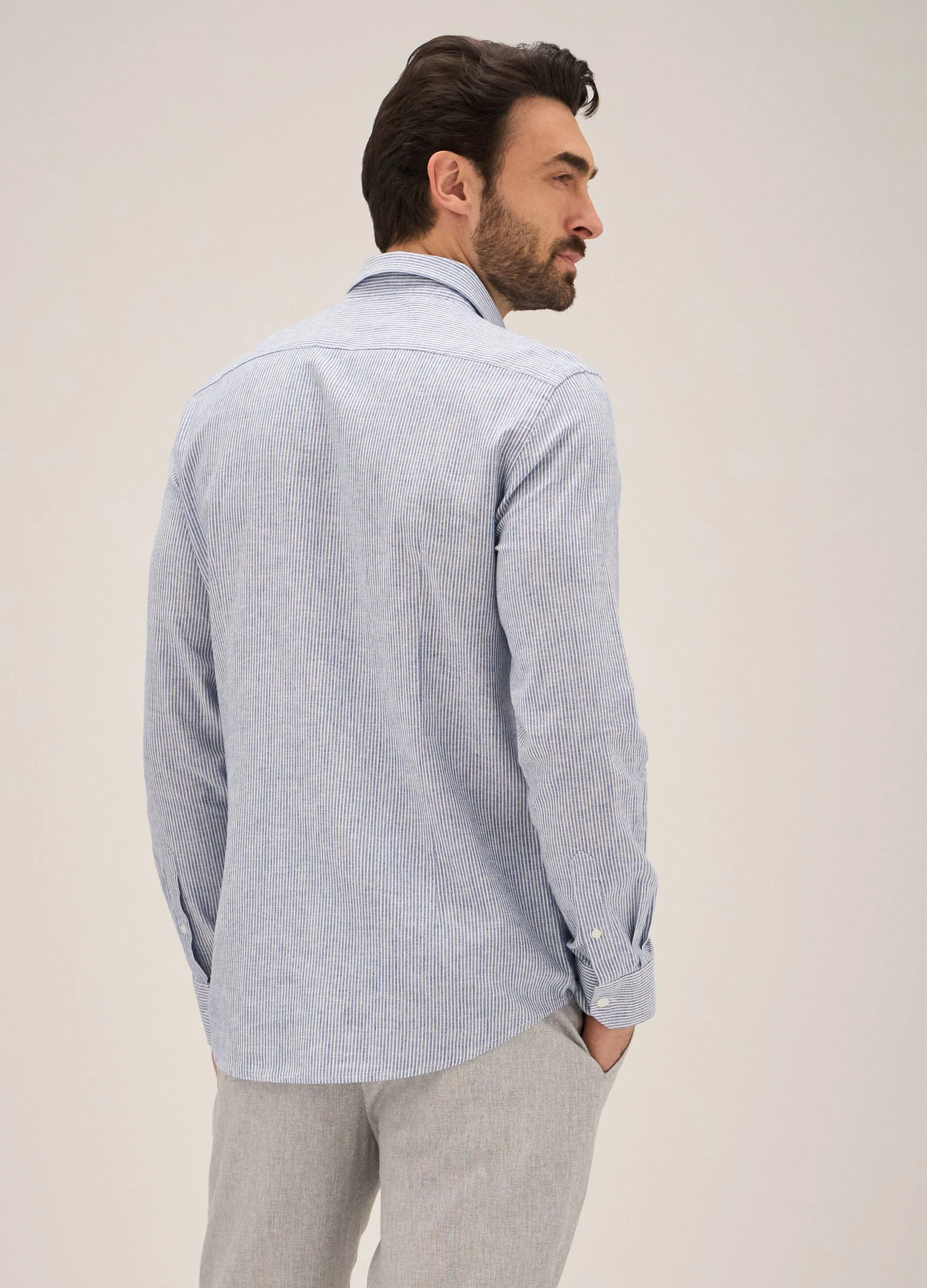 Camicia Rumford in misto lino uomo