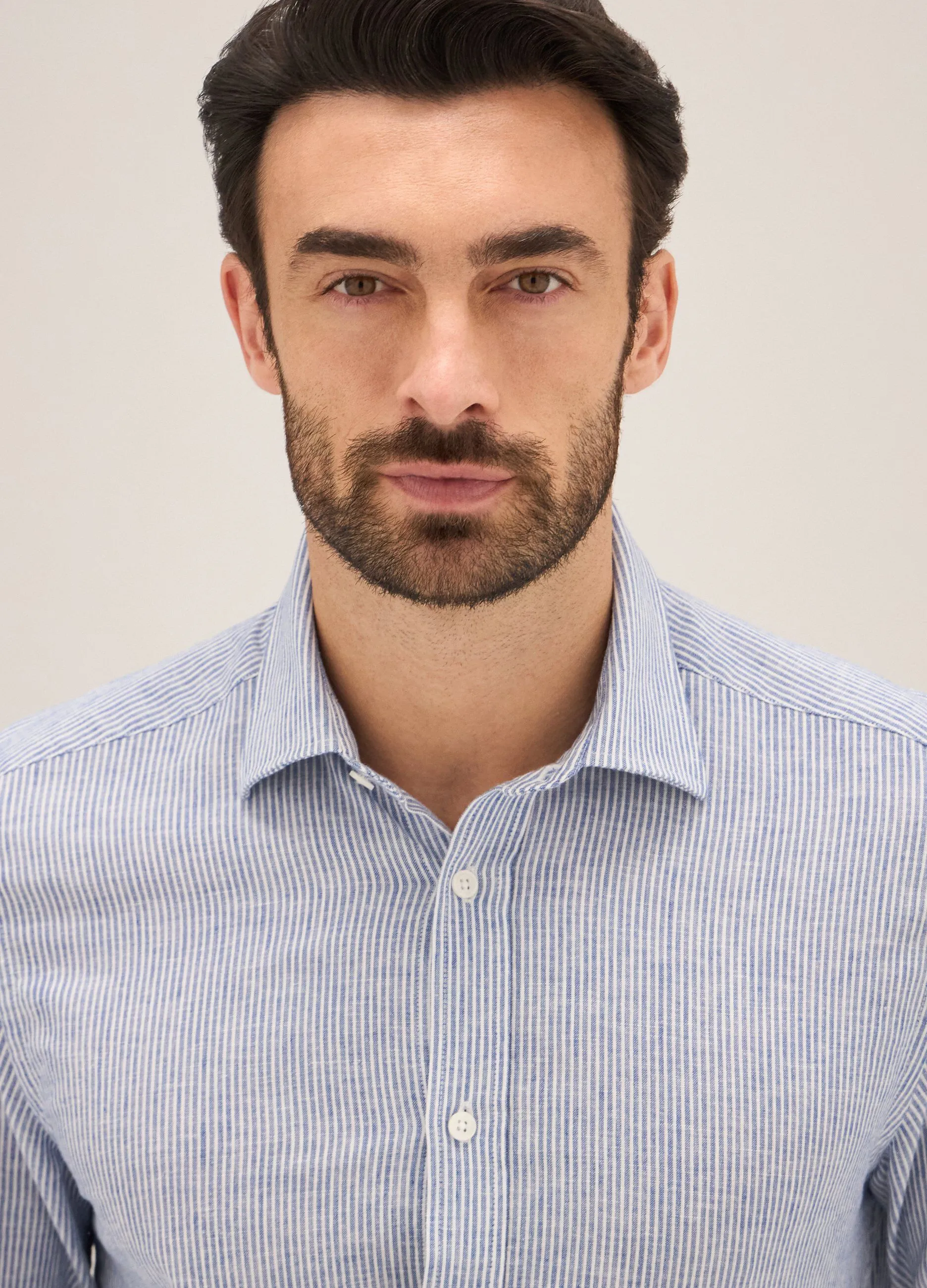 Camicia Rumford in misto lino uomo