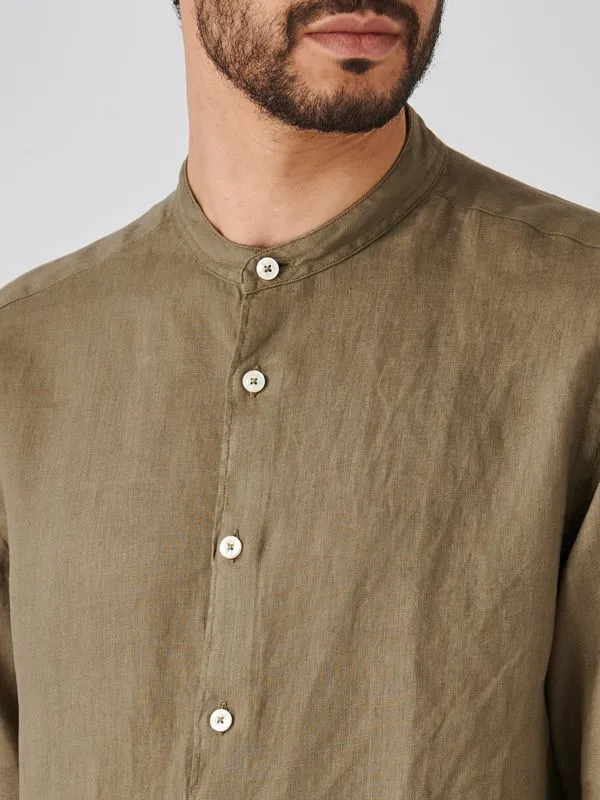 Camicia uomo Altea in lino Militare