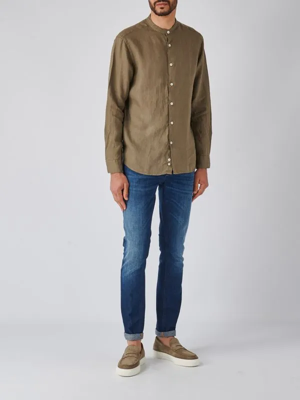 Camicia uomo Altea in lino Militare