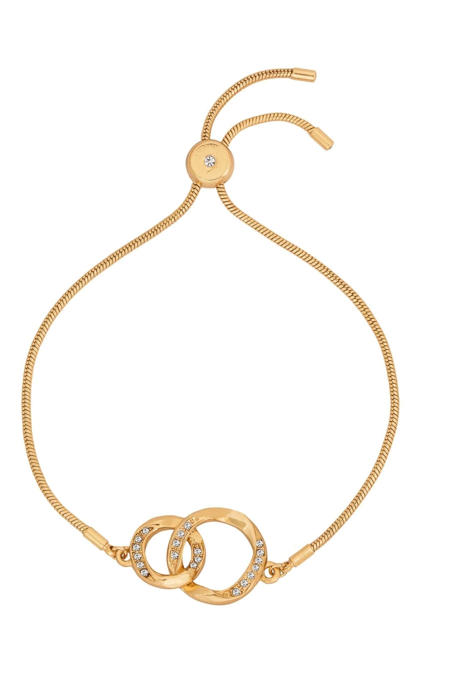 Caramel Jewellery London Oro - Bracciale dell'amicizia con cerchi intrecciati