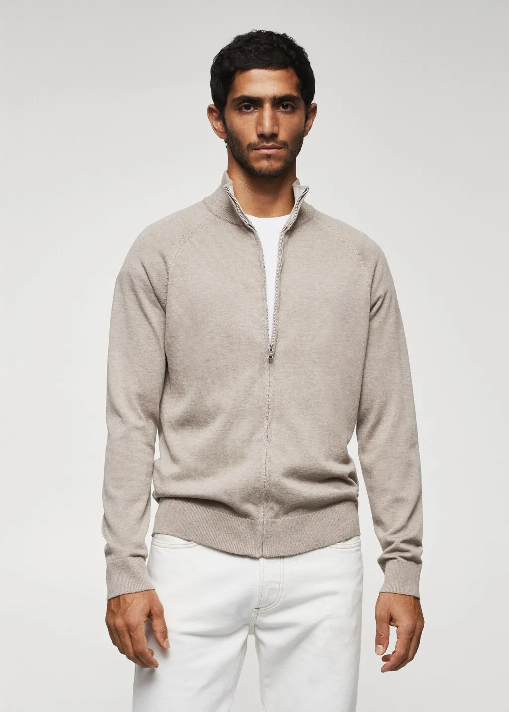 Cardigan cotone zip