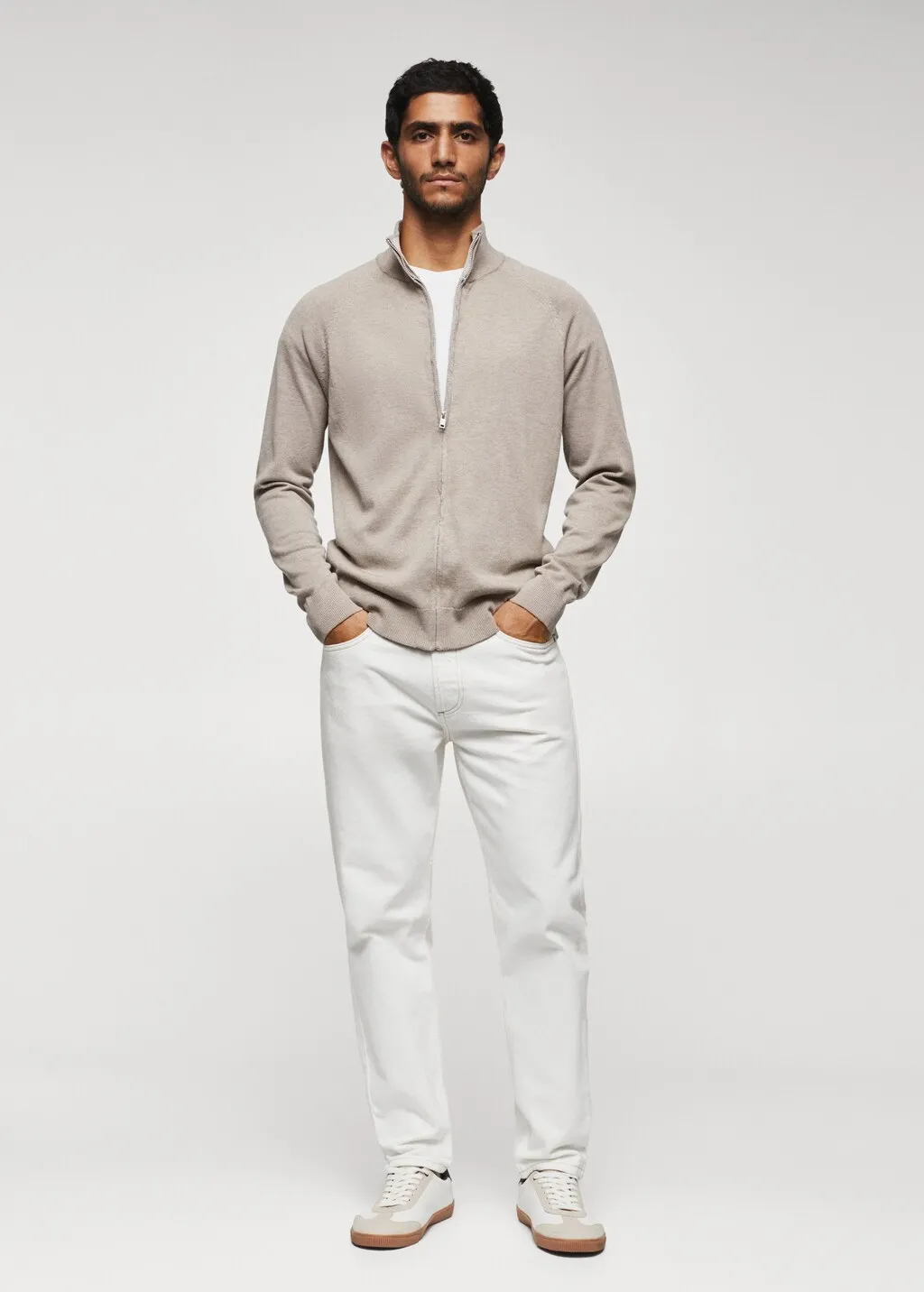Cardigan cotone zip