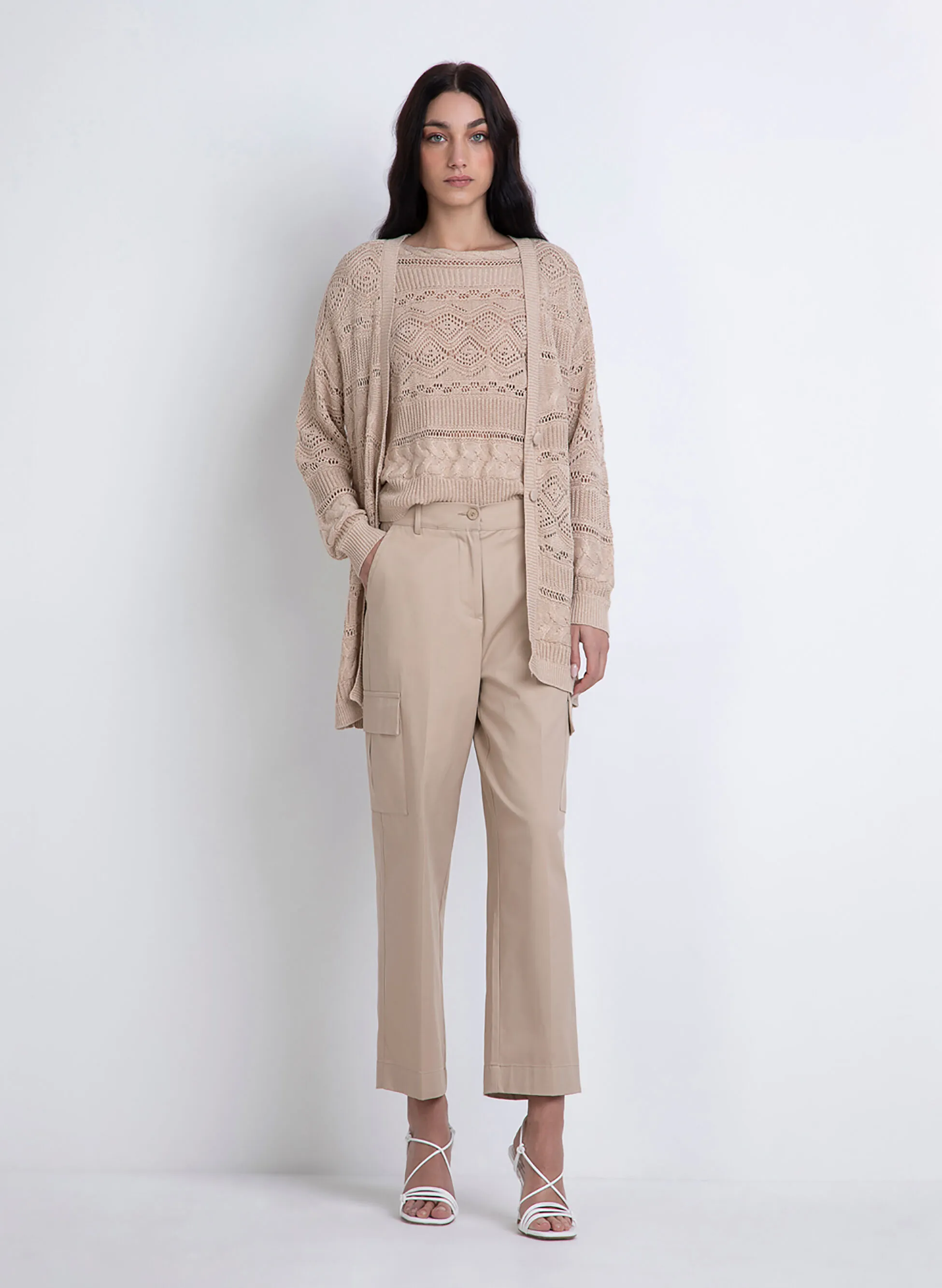 cardigan in cotone traforato