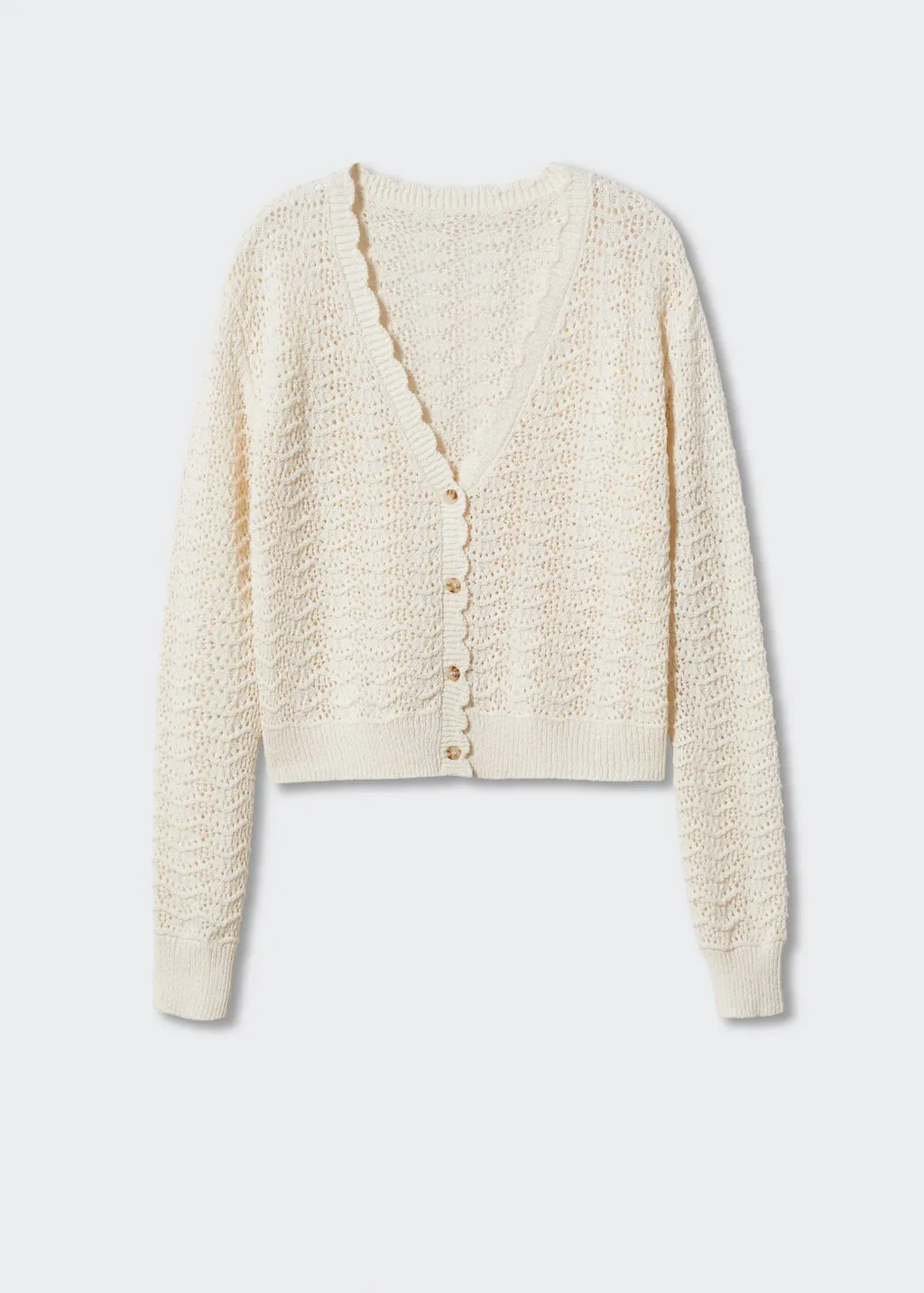 Cardigan traforato bordi ondulati