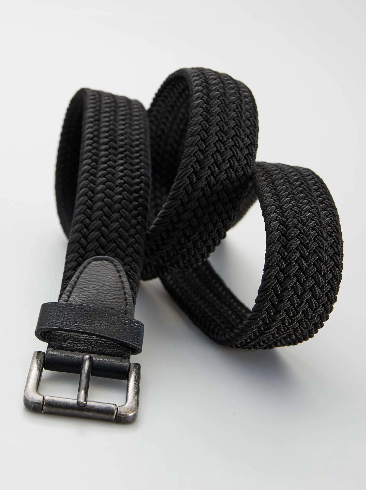 Cintura intrecciata elasticizzata - Nero