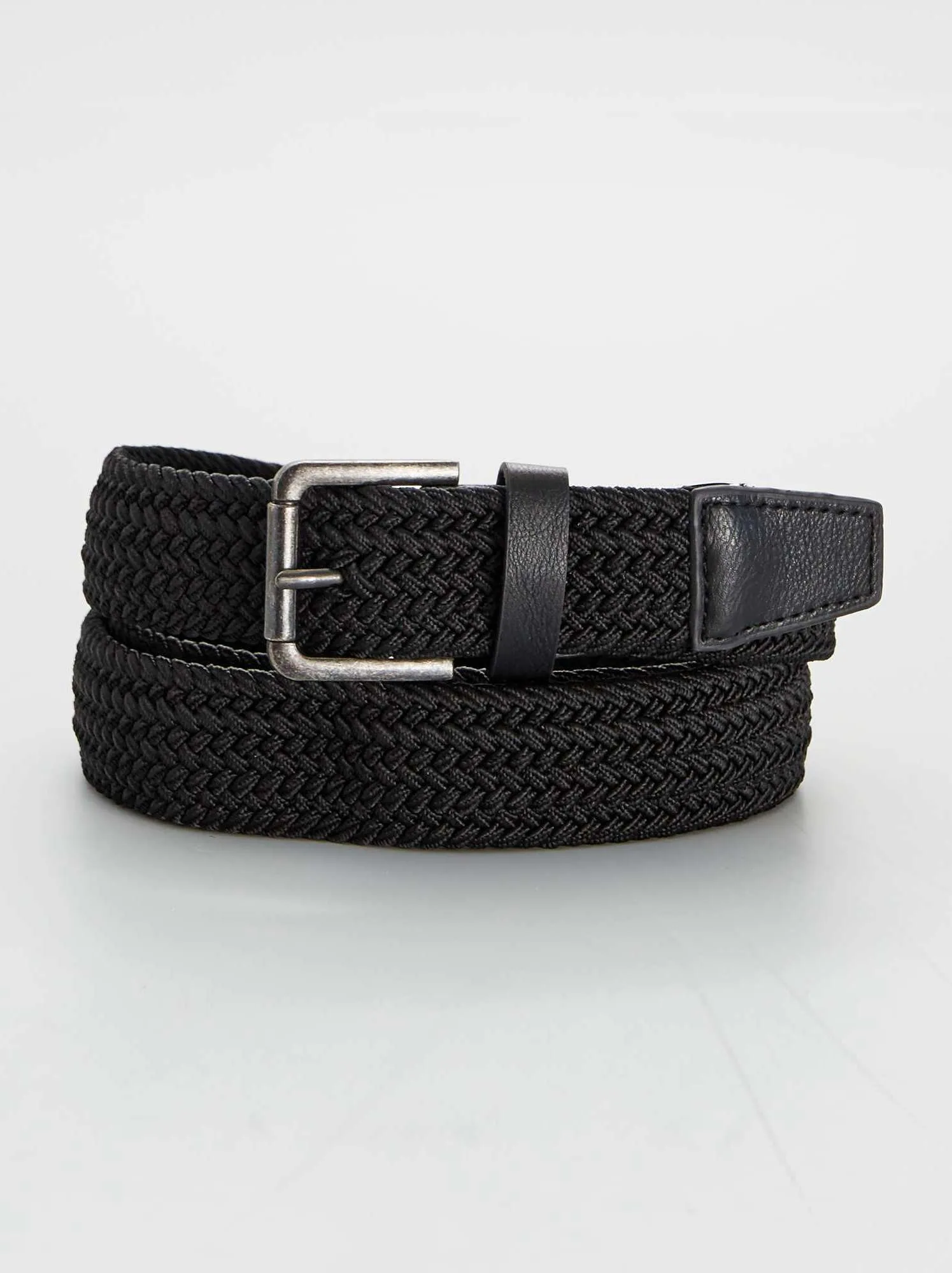 Cintura intrecciata elasticizzata - Nero