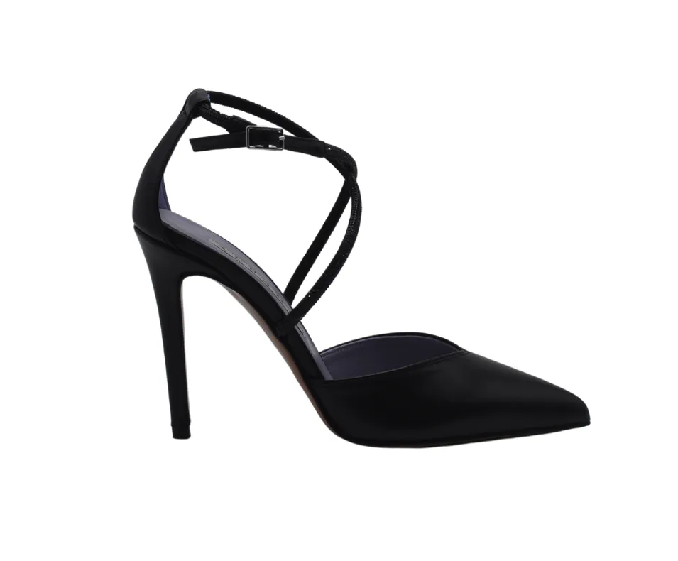DECOLLETE NERO CON STRASS