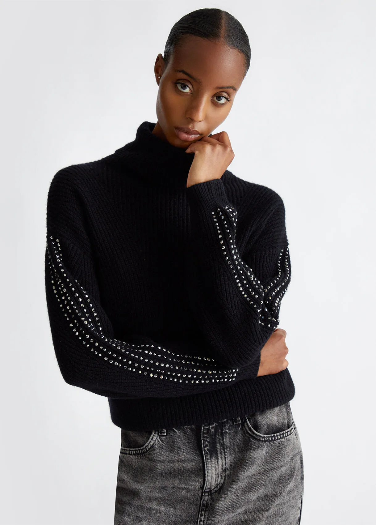 Dolcevita in lana con strass