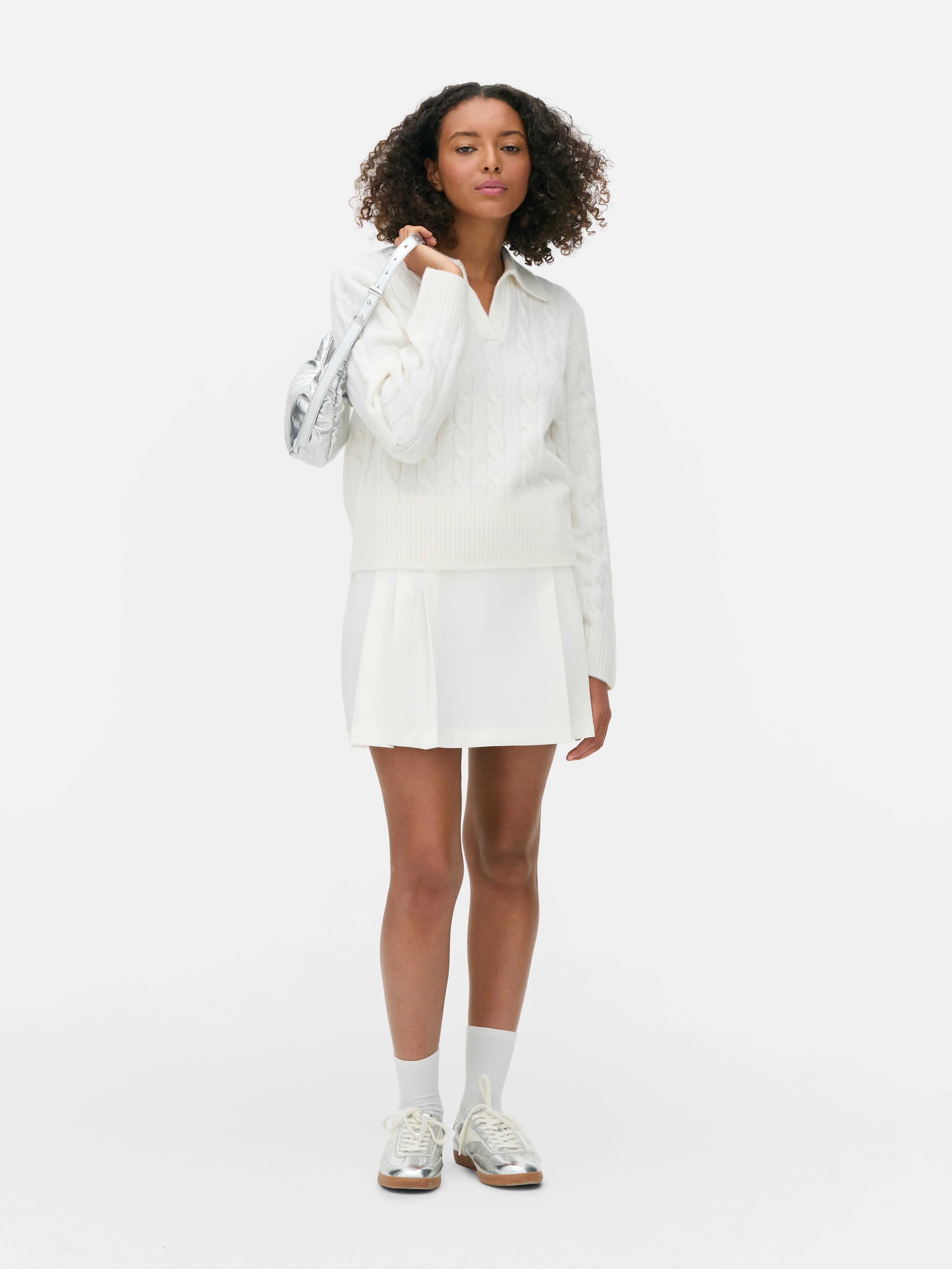 Dolcevita in maglia a trecce