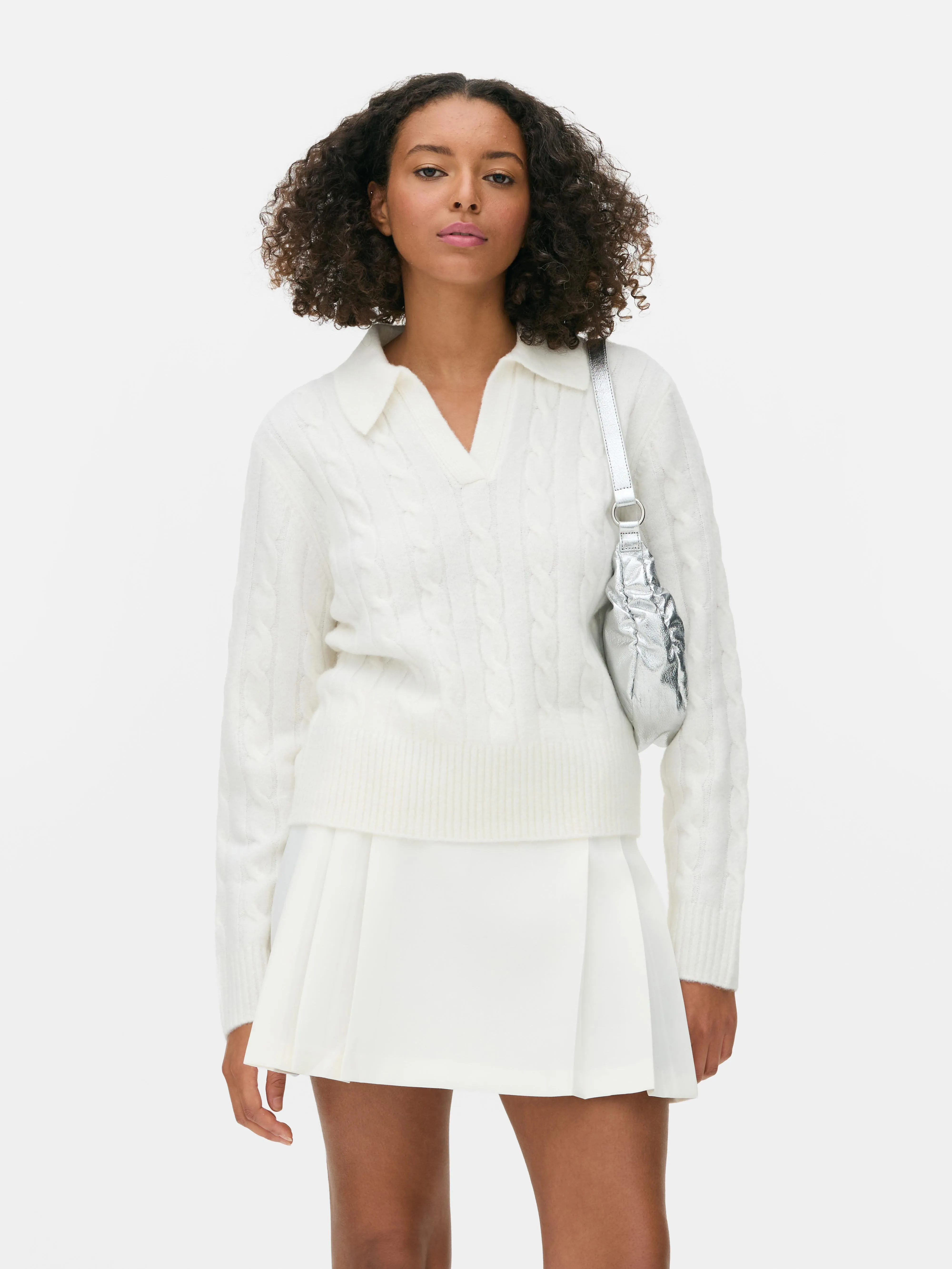 Dolcevita in maglia a trecce